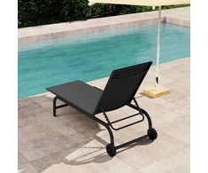 Promotions Chaise Lounge Kėdė 190x69x36 cm Juodas Metalas Reguliuojama