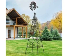 Promotions Dekoratyvinė vėjo malūnas, 67x67x253 cm, pilkai žalia
