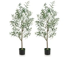 Promotions Dirbtinė alyvmedžio šaka, 130 cm, Žalvarinė balta
