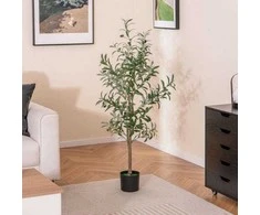 Promotions Dirbtinė alyvmedžio šaka, 130 cm, žalia ir balta