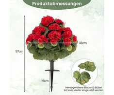 Promotions Dirbtinių pelargonijų komplektas 57x33 cm raudonos šilko medžiagos