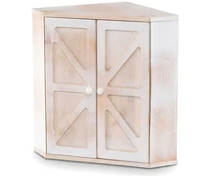 Promotions Duonos dėžutė kampinė, dviejų sluoksnių organizatorius, 30,5x30,5x40,6 cm, balta, bambukas