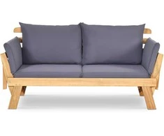 Promotions Dviejų vietų sofa-lova, 198x75x75 cm, pilka, mediena