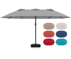 Promotions Dvipusis terasos skėtis su baze 464x286x248 cm pilkas