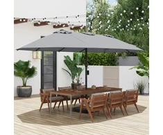 Promotions Dvipusis terasos skėtis su baze 464x286x248 cm pilkas