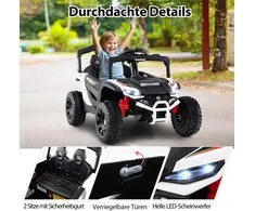 Promotions Elektrinis automobilis, vaikų 12V elektrinis UTV sunkvežimis, baltas