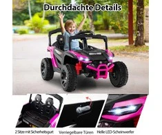 Promotions Elektrinis automobilis, 12V elektrinis UTV sunkvežimis, rožinis