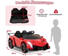 Promotions Elektrinis važiuojamas automobilis, licencijuotas Lamborghini, raudonas