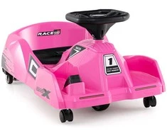 Promotions Elektrinis lenktyninis kartingas, 12V lenktyninė mašina su nuimamu mopso vežimėliu, rožinė, 12V