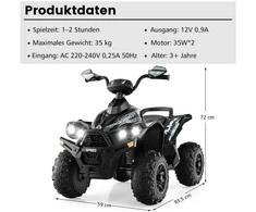 Promotions Elektrinis keturratis, 60x94x73 cm, juodas