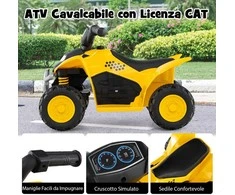 Promotions Vaikų elektrinis keturratis, CAT licencijuotas, 63x38x44 cm, geltonas