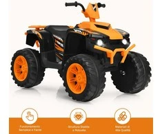 Promotions Elektrinis keturratis vaikams, 104x67x74 cm, oranžinis, su akumuliatoriumi