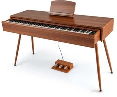 Promotions Elektrinis klaviatūras, 88 klavišų skaitmeninis pianinas su stalčiumi, 142x51x81 cm, rudas