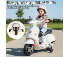 Promotions Elektrinis motociklas vaikams, 101x46x75 cm, baltas, paspiriama žaislinė transporto priemonė