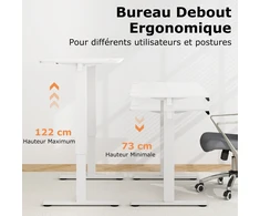 Promotions Elektrinis stalas 120x60x73-122 cm baltas reguliuojamo aukščio