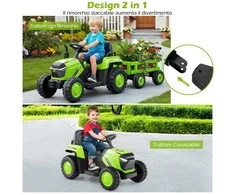 Promotions Elektrinis traktoriaus žaislas, 144x52x53 cm, žalias, su baterija