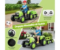 Promotions Elektrinis traktoriaus žaislas, 144x52x53 cm, žalias, su baterija