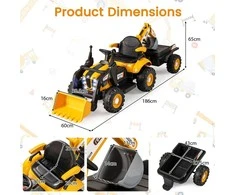 Promotions Elektrinis vaikiškas traktorius, 12V, geltonas