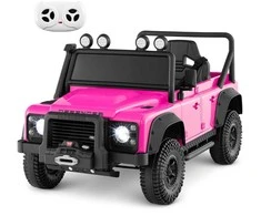 Promotions Elektrinis vaikiškas automobilis, Land Rover Defender, rožinis