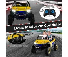 Promotions Elektrinis vaikiškas automobilis, 118x74x71 cm, geltonas, su nuotolinio valdymo pultu