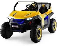 Promotions Elektrinis vaikiškas automobilis, 118x74x71 cm, geltonas, su nuotolinio valdymo pultu