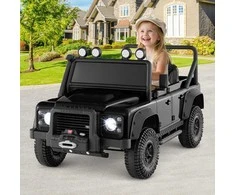 Promotions Elektrinis vaikiškas automobilis, Land Rover Defender, juodas