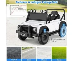 Promotions Elektrinis vaikiškas automobilis, Land Rover Defender, balta