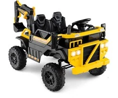 Promotions Elektrinis vaikų pedalinis ekskavatorius 157x77,5x77 cm geltonas, statybinė transporto priemonė