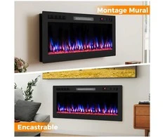 Promotions Elektrinis židinys, 91,4x10x46 cm, juodas
