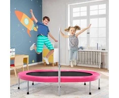 Promotions Fitneso batutas, dvigubai sulankstomas, reguliuojama turėklė, rožinė