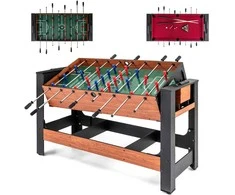 Promotions Futbolo ir biliardo kombinuotas stalas, 137x61x84 cm, juoda ir ruda