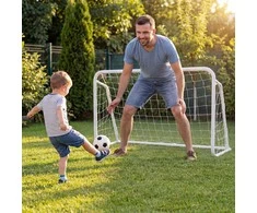 Promotions Futbolo vartai 121x60x80 cm balti, metalinis rėmas
