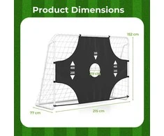 Promotions Futbolo vartai 215x77x152 cm balti, nuimama taikinio siena