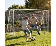Promotions Futbolo vartai 300x133x204 cm Balta, Metalinis rėmas
