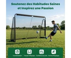 Promotions Futbolo vartai, 300x91x200 cm, juodi, metalinis rėmas