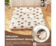 Promotions Futono čiužinys 140x200 cm, rudas, mikropluoštas, skalbiamas užvalkalas, tatamio kilimėlis