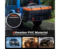 Promotions Galinis bagažo dėžė 146x61x51 cm Oranžinė Juoda PVC Atspari vandeniui Sulankstoma Saugykla
