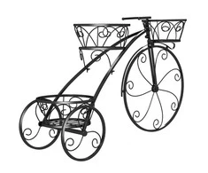 Promotions Gėlių stovelis, metalinis dviračio dizainas, 85x25x50 cm, juodas