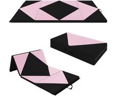 Promotions Sulankstoma gimnastikos kilimėlis, 240x117x5 cm, juoda ir rožinė