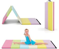 Promotions Gimnastikos kilimėlis, 3 dalių sulankstomas, 180x120x4 cm, įvairiaspalvis, putplastis ir PU