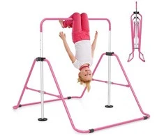Promotions Gimnastikos skersinis, sulankstomas reguliuojamas horizontalus skersinis, 149x104x130 cm, rožinis, metalas