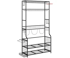 Promotions Golfo krepšio laikymo stovas 130x40,5x194,5 cm Juodas metalas