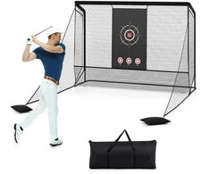 Promotions Golfo treniruočių tinklas 308x94x225 cm Juodas Metalas Audinys