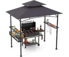 Promotions Barbekiu pavėsinė, 242x153x250 cm, Tamsiai pilka
