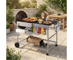Promotions Grilio stalas 141x62,2x80 cm Juodas metalas Lauko