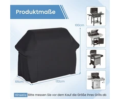 Promotions Grilio uždangalas 132x66x100 cm Juodas Oksfordo audinys