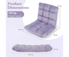 Promotions Grindų kėdė 98,5x49,5x14 cm Šviesiai violetinė Reguliuojama flanelė