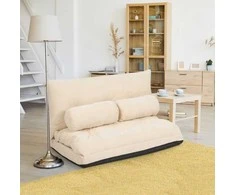 Promotions Grindų sofa-lova, 167x108x18 cm, smėlio spalvos, reguliuojama