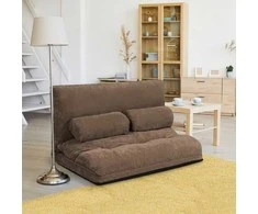 Promotions Grindų sofa-lova, 167x108x18 cm, kavos spalvos, reguliuojama, veliūrinė