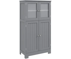 Promotions Grindų spintelė su durelėmis ir reguliuojama lentyna 58x30x109 cm juoda